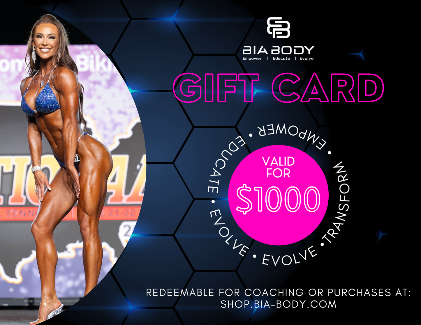 BiaBody Gift Cards for Shop or Coaching Programs