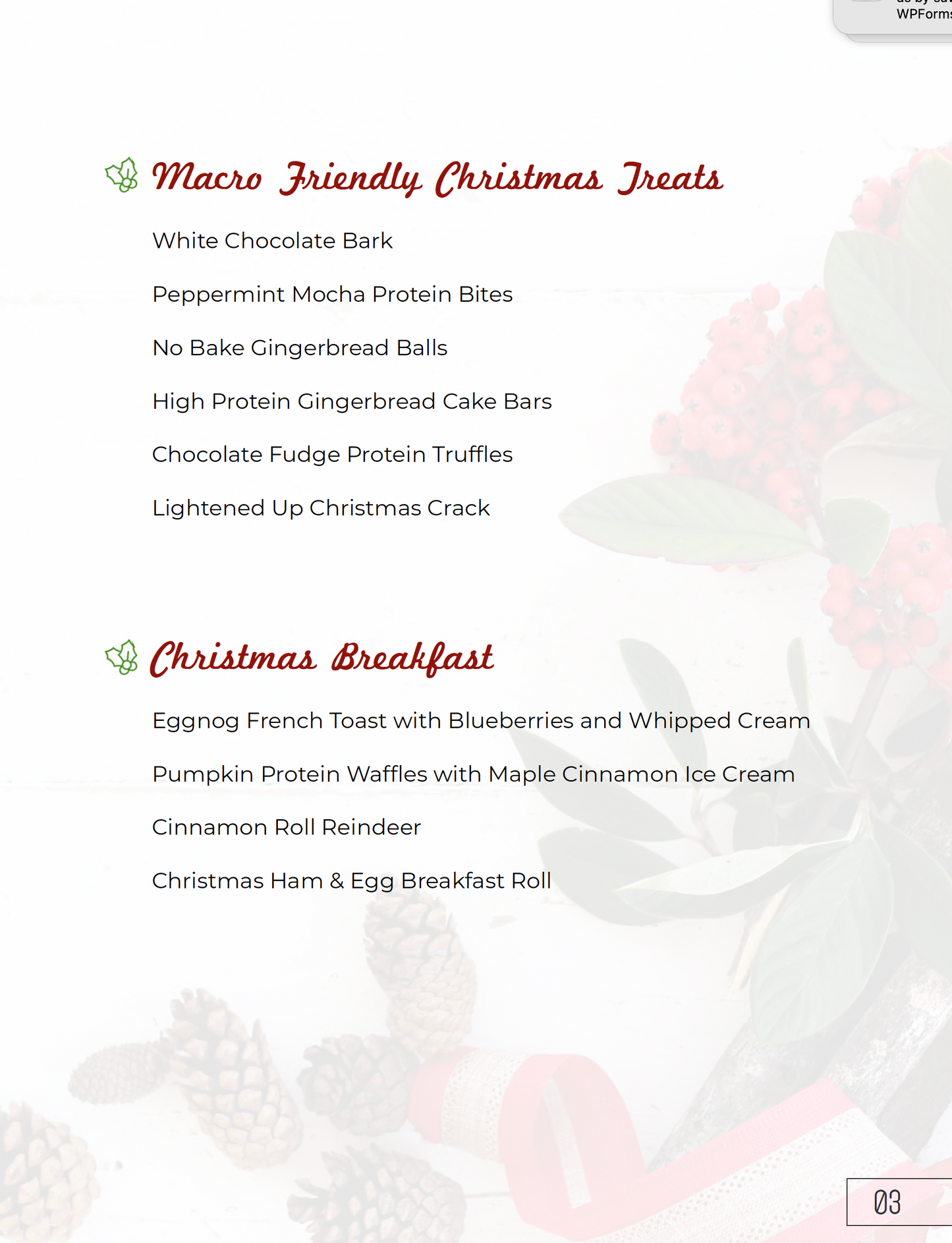 Holly's Christmas Recipe Guide