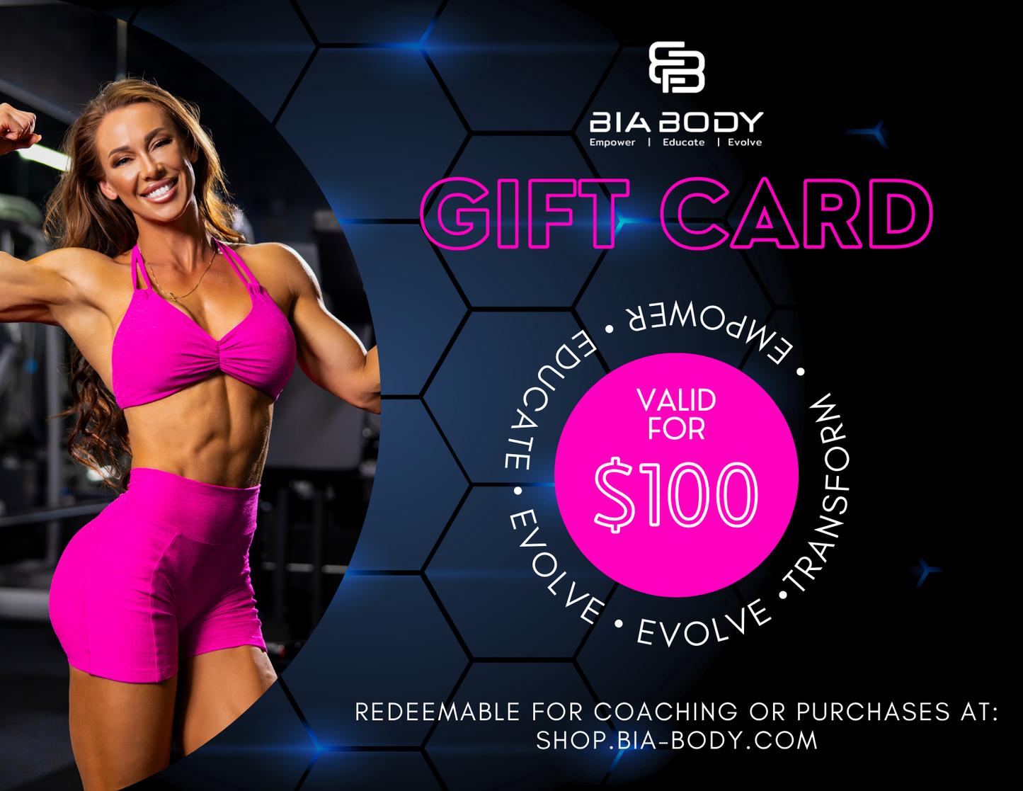 BiaBody Gift Cards for Shop or Coaching Programs