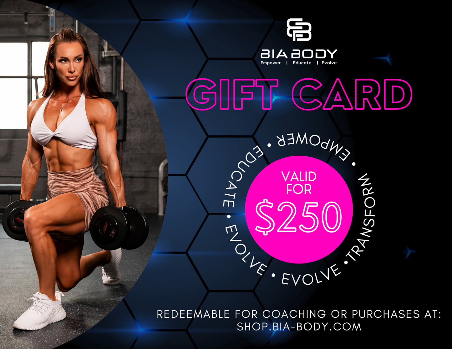 BiaBody Gift Cards for Shop or Coaching Programs